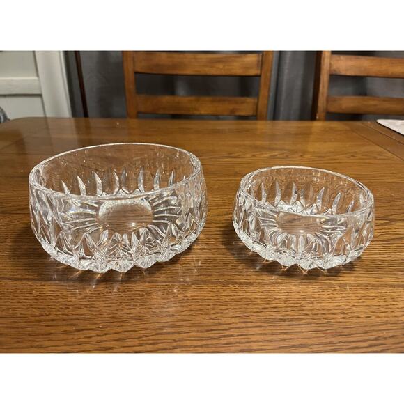 Althea Gorham Round Crystal Bowls Full Lead Cut C163 No Scratch Set Of 2 4” & 5” - Picture 11 of 11